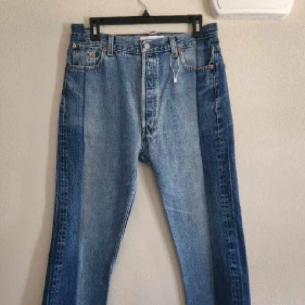 EB Denim OG Reinvented Levi's Two Tone Straight Leg Jeans Size 29 NWOT Frayed